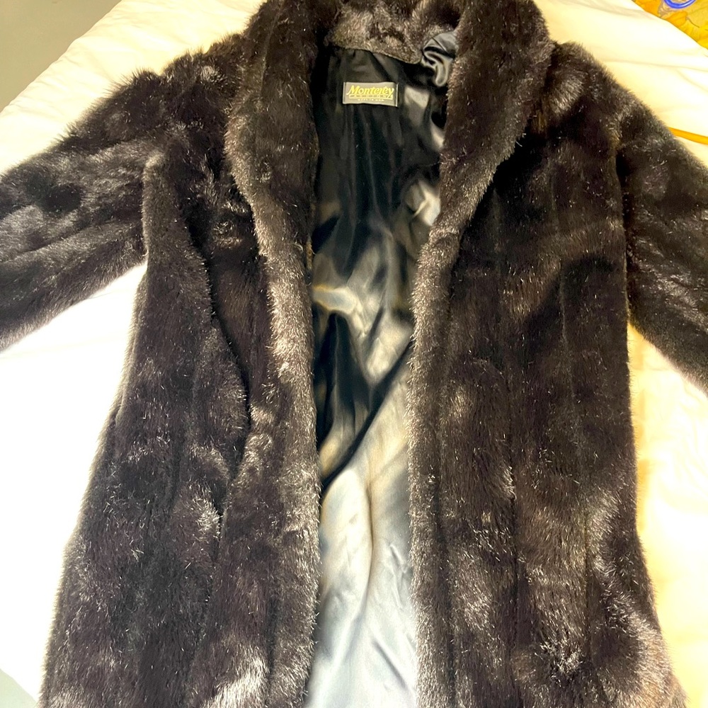 Faux fur long coat